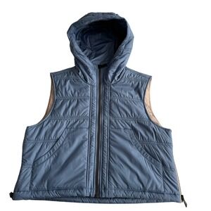 Alp N Rock‎ EUC Morgan Dusky Blue Full Zip Hooded Quilted Puffer Vest L